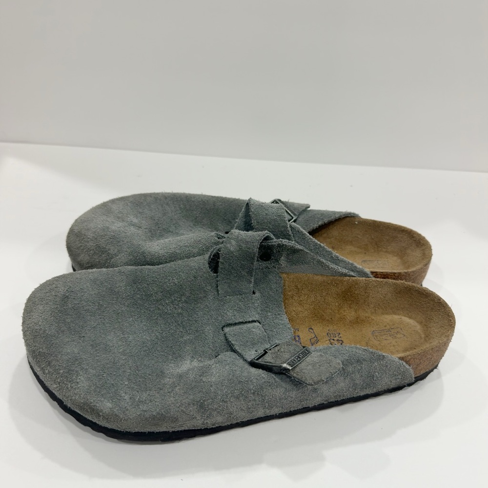 Birkenstock SoftBed Boston Clogs Soft Suede Men’s Sandals - Picture 6 of 8